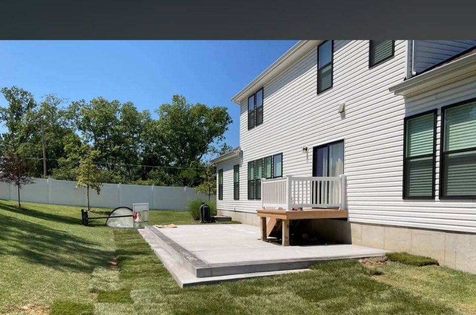 Finished concrete patio